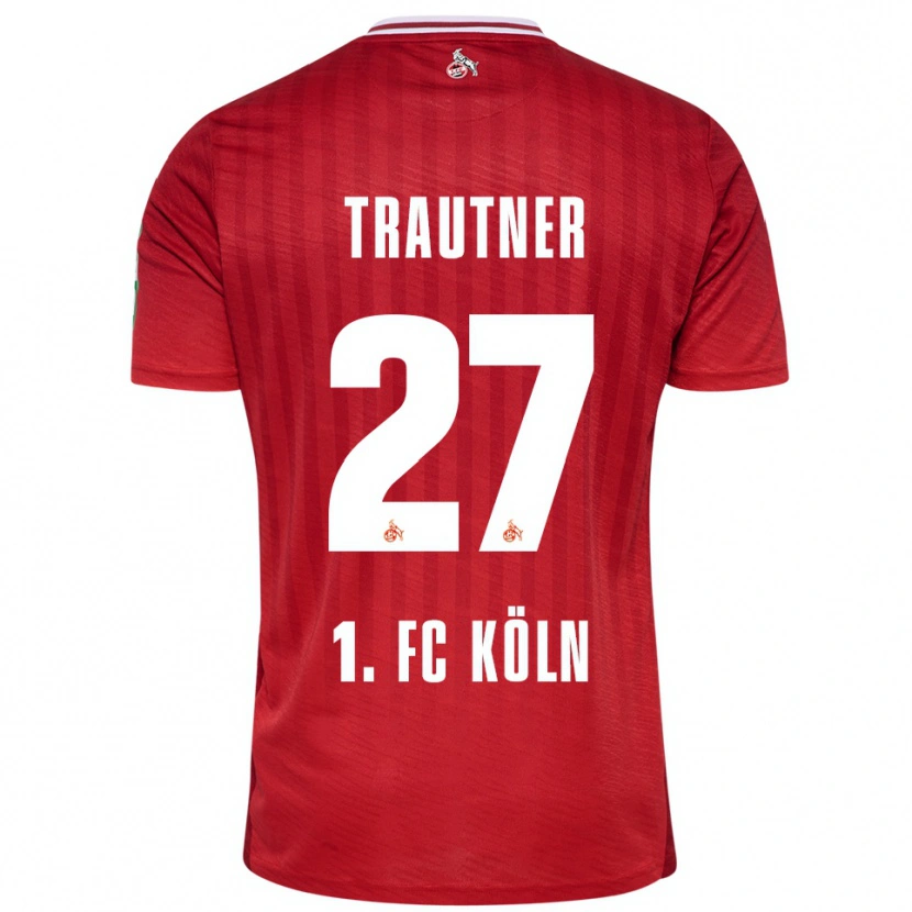 Danxen Męski Tobias Trautner #27 Czerwony Biały Wyjazdowa Koszulka 2025/26 Koszulki Klubowe