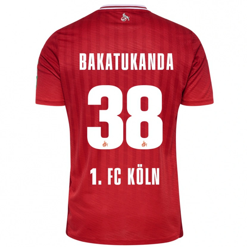 Danxen Męski Elias Bakatukanda #38 Czerwony Biały Wyjazdowa Koszulka 2025/26 Koszulki Klubowe