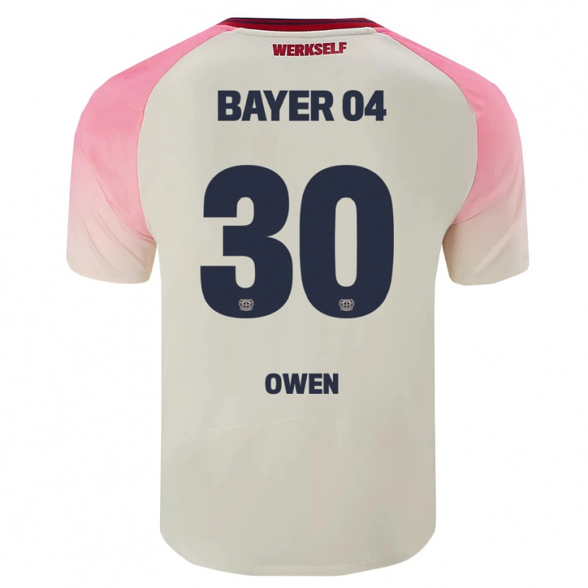 Danxen Męski Emmanuel Chigozie Owen #30 Różowy Złamana Biel Wyjazdowa Koszulka 2025/26 Koszulki Klubowe