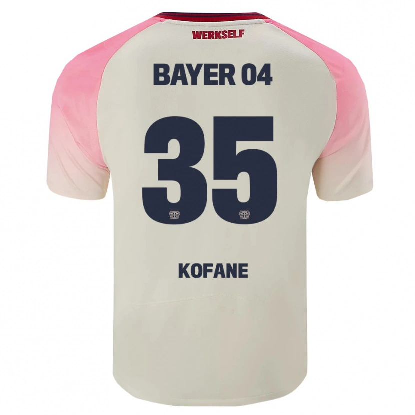 Danxen Męski Christian Kofane #35 Różowy Złamana Biel Wyjazdowa Koszulka 2025/26 Koszulki Klubowe