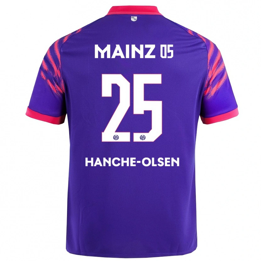 Danxen Męski Andreas Hanche-Olsen #25 Granatowy Różowy Wyjazdowa Koszulka 2025/26 Koszulki Klubowe