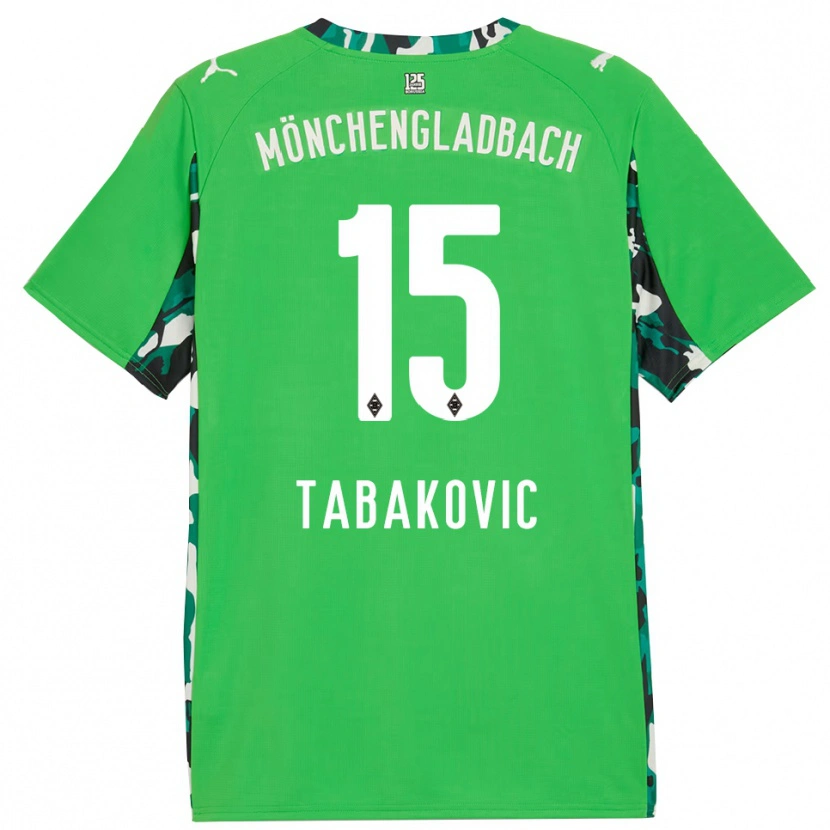 Danxen Męski Haris Tabakovic #15 Zielony Czarny Wyjazdowa Koszulka 2025/26 Koszulki Klubowe