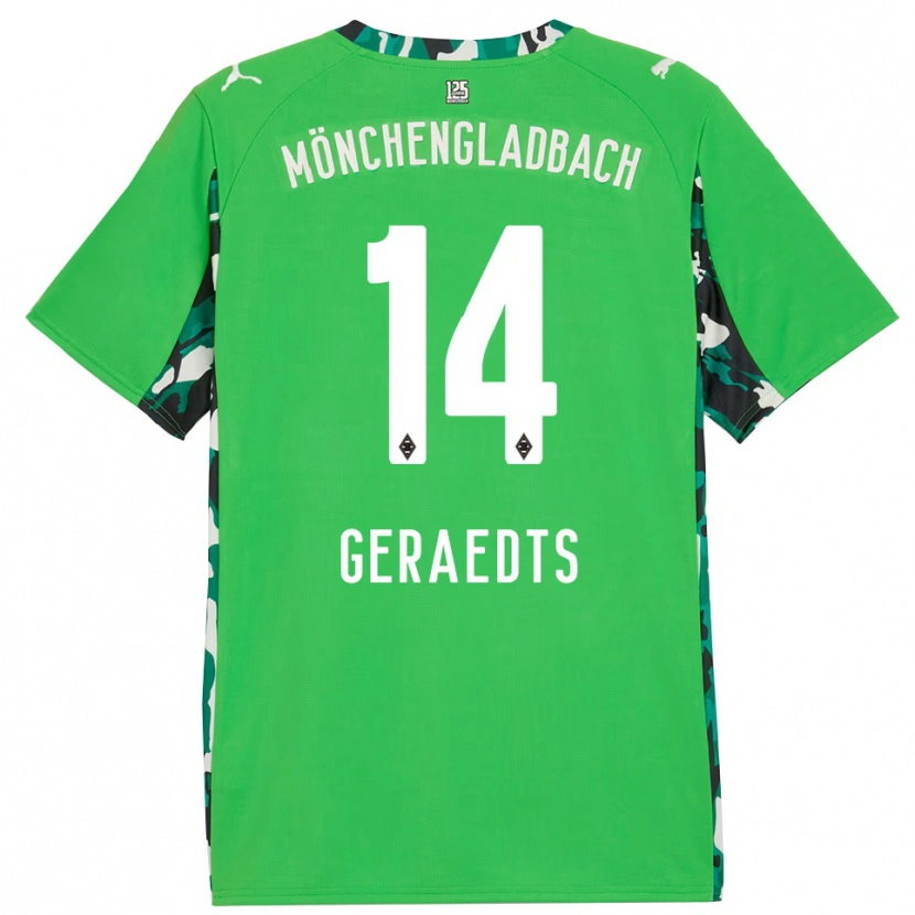 Danxen Męski Kelsey Geraedts #14 Zielony Czarny Wyjazdowa Koszulka 2025/26 Koszulki Klubowe