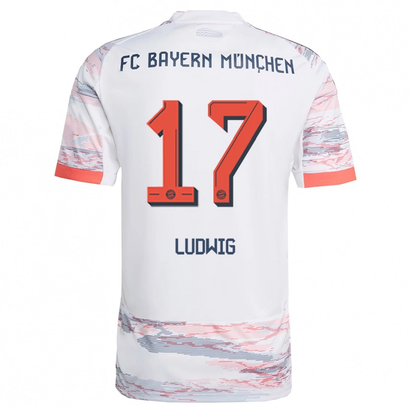 Danxen Męski Linus Ludwig #17 Biały Szary Wyjazdowa Koszulka 2025/26 Koszulki Klubowe