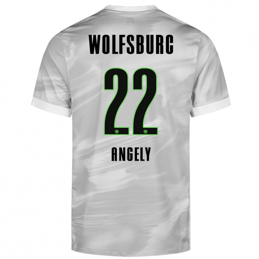 Danxen Męski Mathys Angély #22 Szary Biały Wyjazdowa Koszulka 2025/26 Koszulki Klubowe