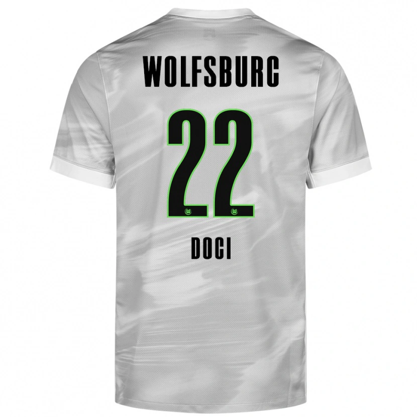 Danxen Męski Adrian Doci #22 Szary Biały Wyjazdowa Koszulka 2025/26 Koszulki Klubowe