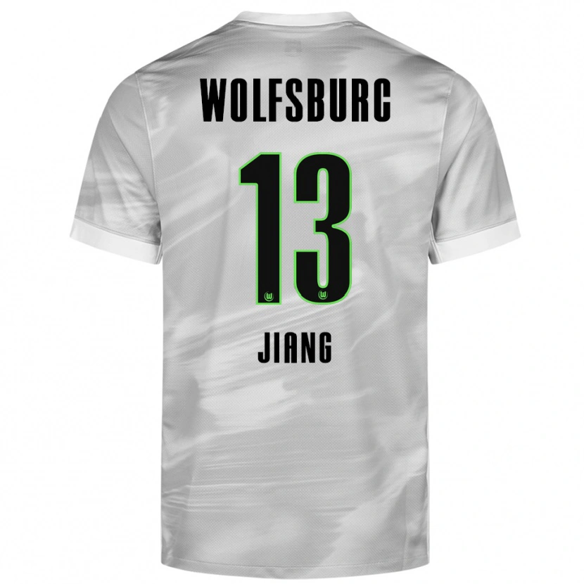 Danxen Męski Jingqi Jiang #13 Szary Biały Wyjazdowa Koszulka 2025/26 Koszulki Klubowe