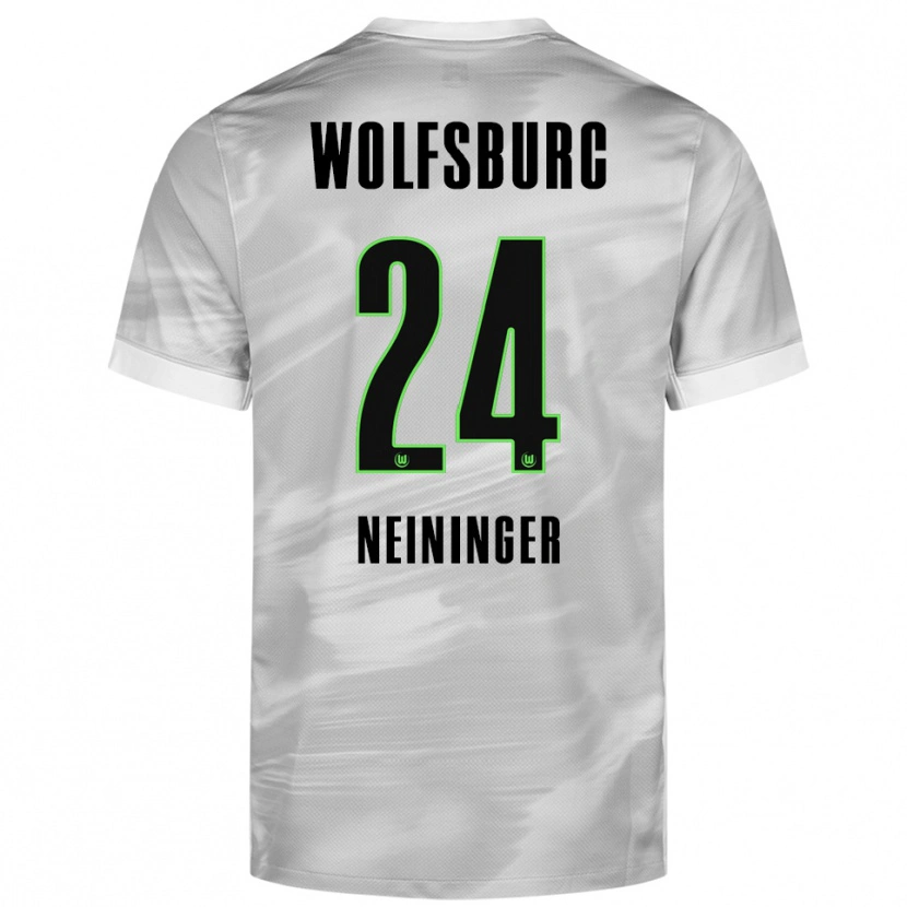 Danxen Męski Tim Neininger #24 Szary Biały Wyjazdowa Koszulka 2025/26 Koszulki Klubowe