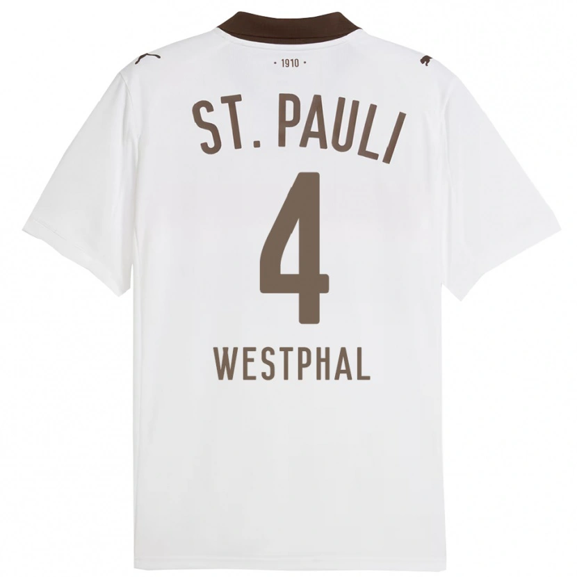 Danxen Męski Jannik Westphal #4 Biały Czerwony Wyjazdowa Koszulka 2025/26 Koszulki Klubowe
