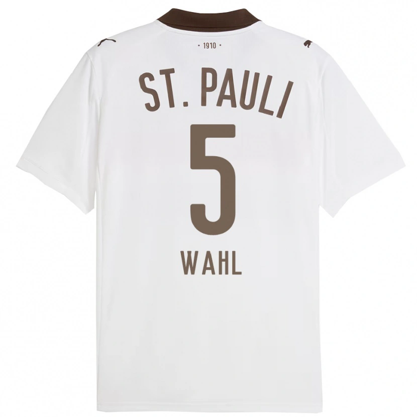 Danxen Męski Hauke Wahl #5 Biały Czerwony Wyjazdowa Koszulka 2025/26 Koszulki Klubowe