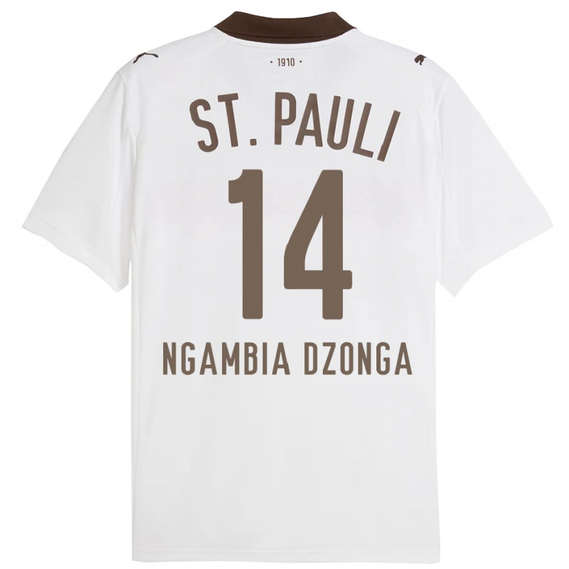 Danxen Męski Sisco Ngambia Dzonga #14 Biały Czerwony Wyjazdowa Koszulka 2025/26 Koszulki Klubowe
