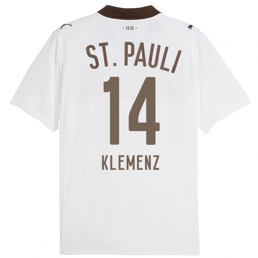 Danxen Męski Julian Klemenz #14 Biały Czerwony Wyjazdowa Koszulka 2025/26 Koszulki Klubowe
