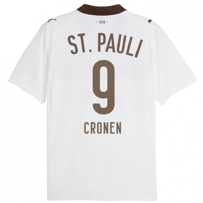 Danxen Męski Florian Cronen #9 Biały Czerwony Wyjazdowa Koszulka 2025/26 Koszulki Klubowe