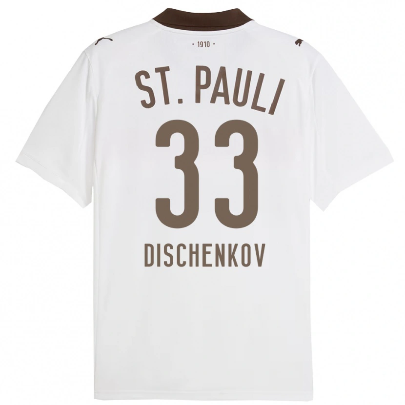 Danxen Męski Dimitri Dischenkov #33 Biały Czerwony Wyjazdowa Koszulka 2025/26 Koszulki Klubowe