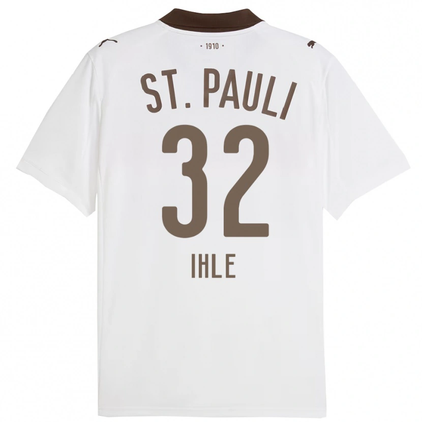 Danxen Męski Friederike Ihle #32 Biały Czerwony Wyjazdowa Koszulka 2025/26 Koszulki Klubowe