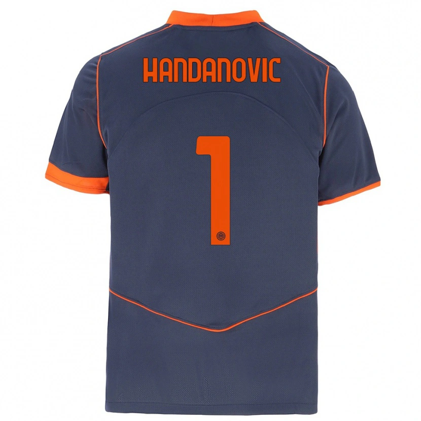 Danxen Męski Samir Handanovic #1 Szary Pomarańczowy Trzeci Komplet Koszulka 2025/26 Koszulki Klubowe