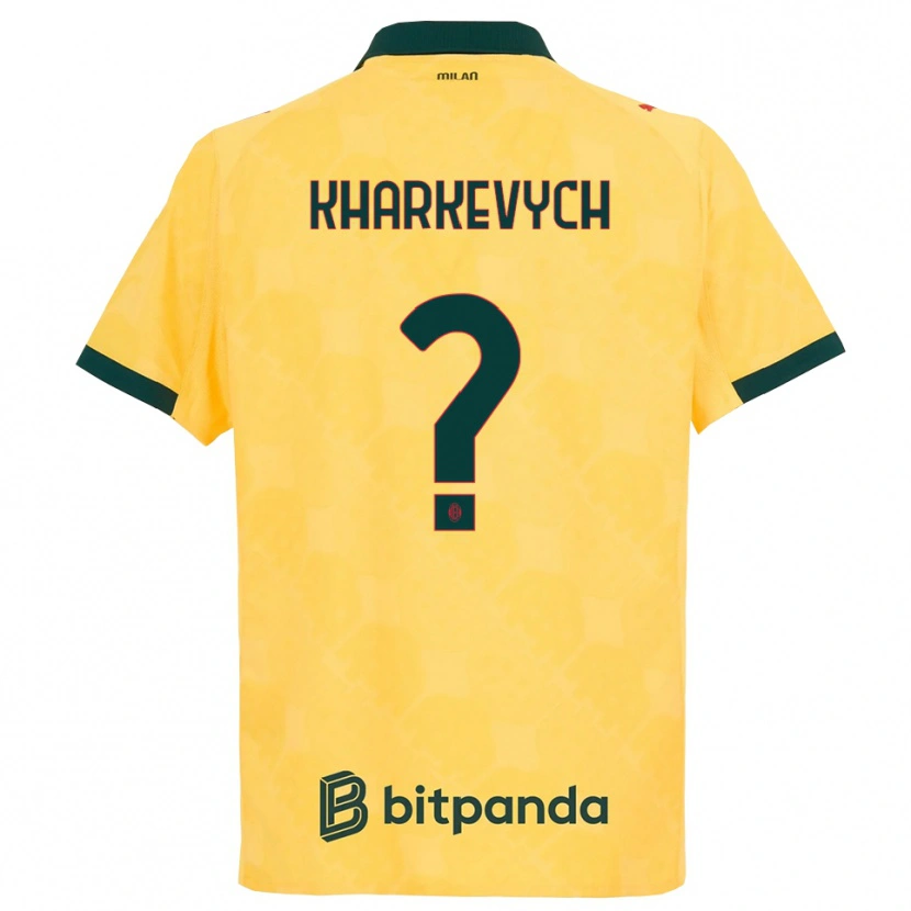Danxen Męski Yaroslav Kharkevych #0 Żółty Czarny Trzeci Komplet Koszulka 2025/26 Koszulki Klubowe
