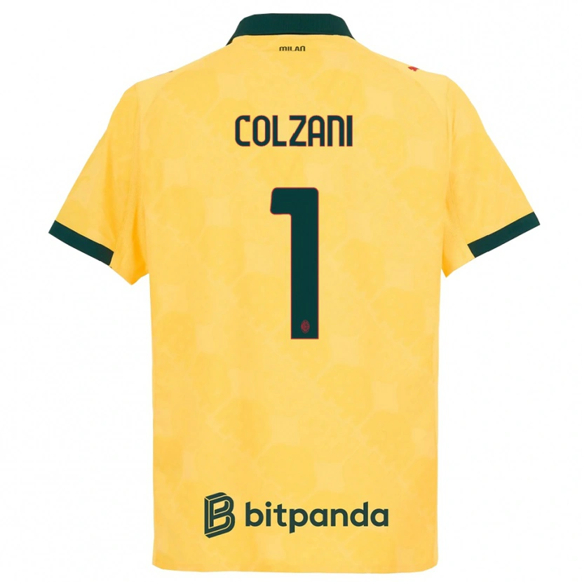 Danxen Męski Edoardo Colzani #1 Żółty Czarny Trzeci Komplet Koszulka 2025/26 Koszulki Klubowe
