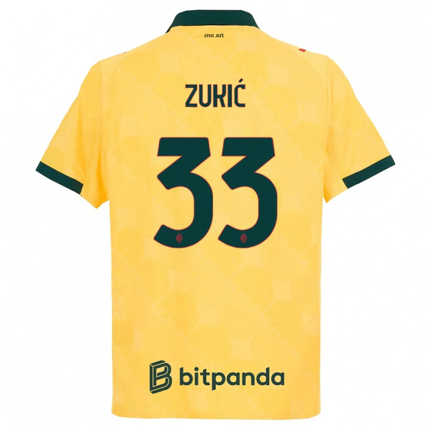 Danxen Męski Damir Zukić #33 Żółty Czarny Trzeci Komplet Koszulka 2025/26 Koszulki Klubowe