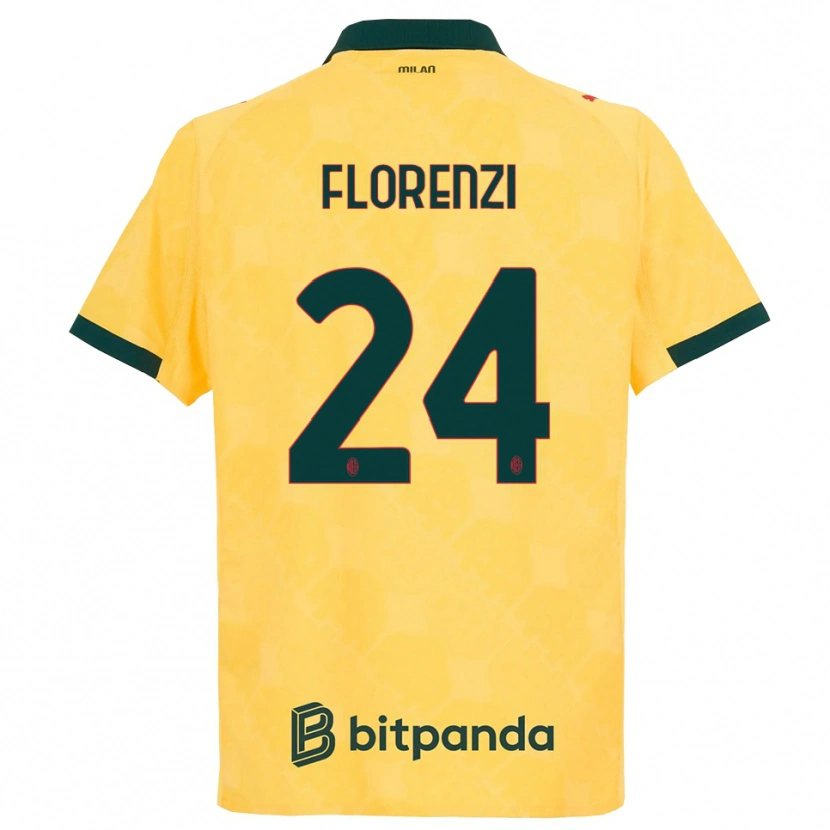 Danxen Męski Alessandro Florenzi #24 Żółty Czarny Trzeci Komplet Koszulka 2025/26 Koszulki Klubowe