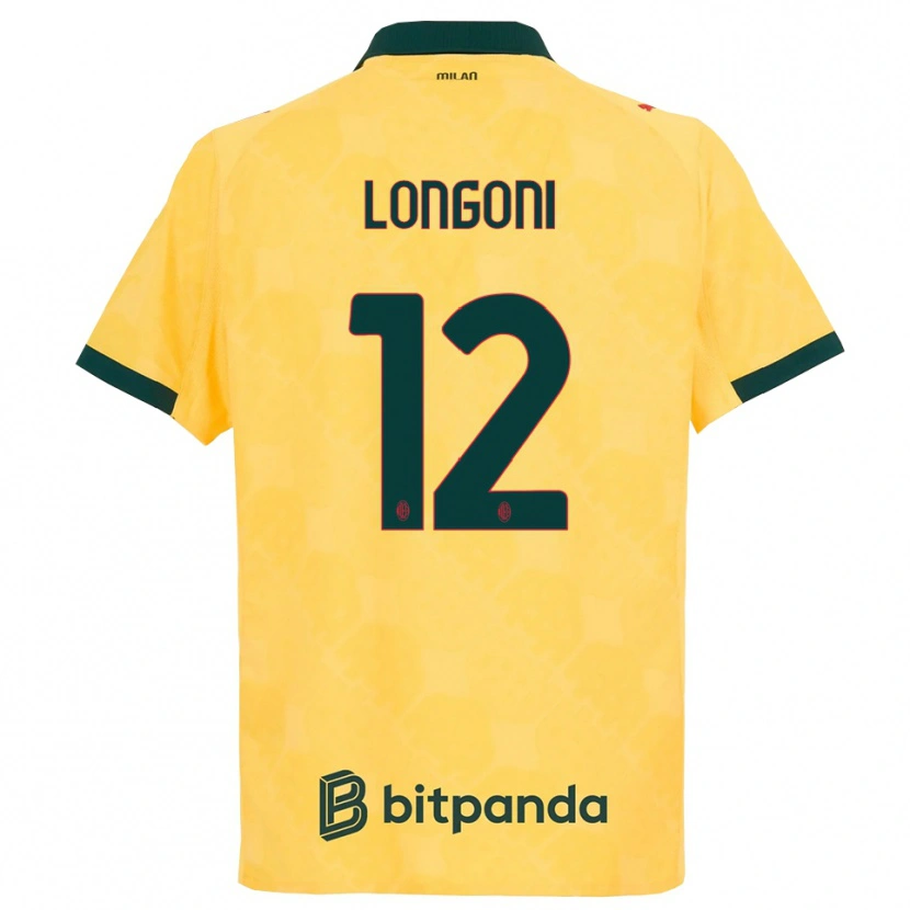 Danxen Męski Alessandro Longoni #12 Żółty Czarny Trzeci Komplet Koszulka 2025/26 Koszulki Klubowe