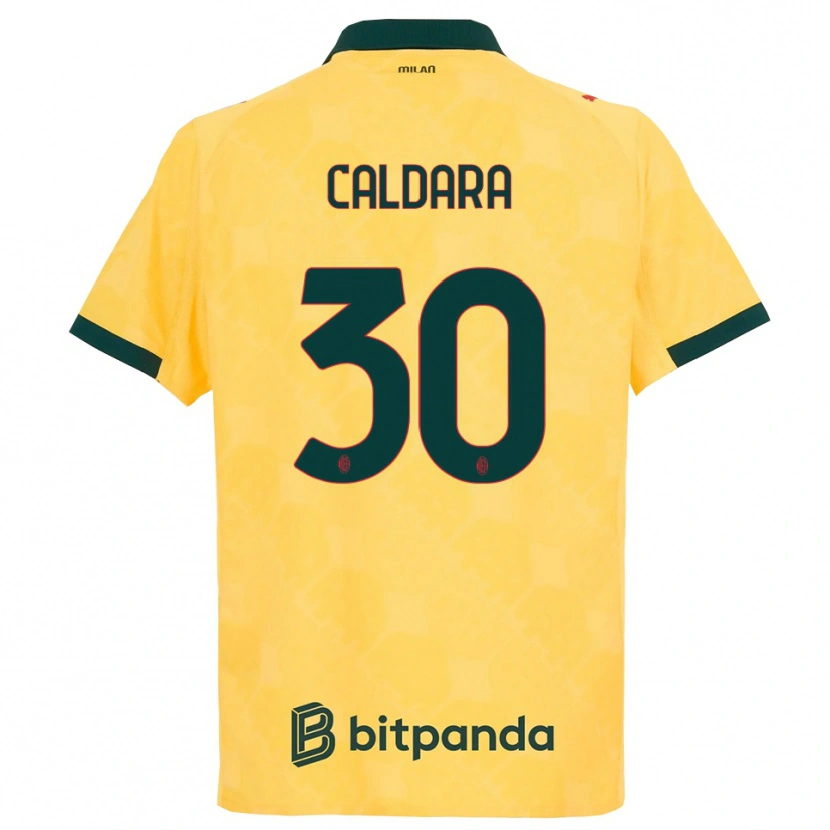 Danxen Męski Mattia Caldara #30 Żółty Czarny Trzeci Komplet Koszulka 2025/26 Koszulki Klubowe