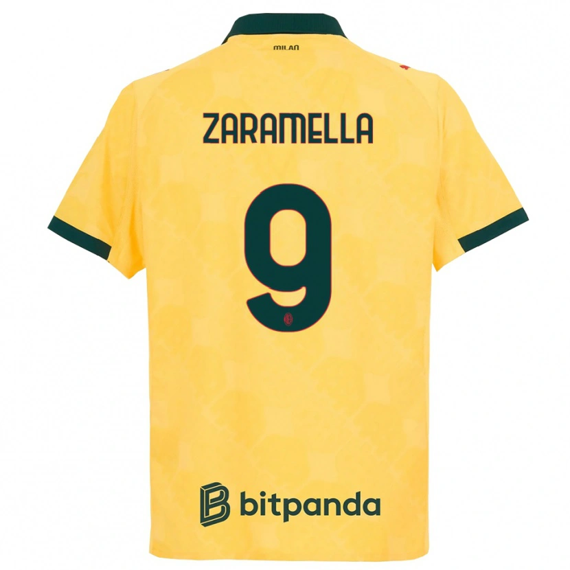 Danxen Męski Mattia Zaramella #9 Żółty Czarny Trzeci Komplet Koszulka 2025/26 Koszulki Klubowe