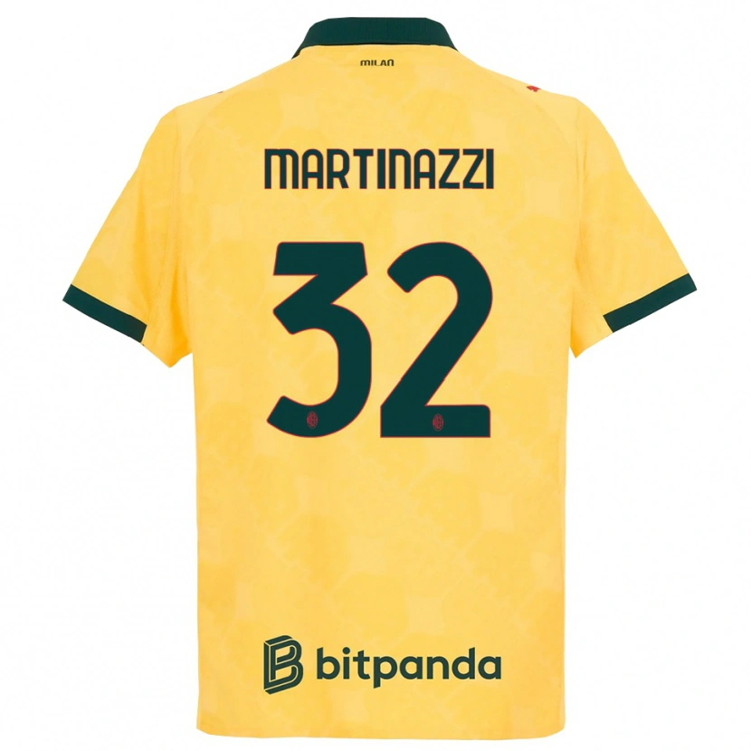 Danxen Męski Luca Martinazzi #32 Żółty Czarny Trzeci Komplet Koszulka 2025/26 Koszulki Klubowe