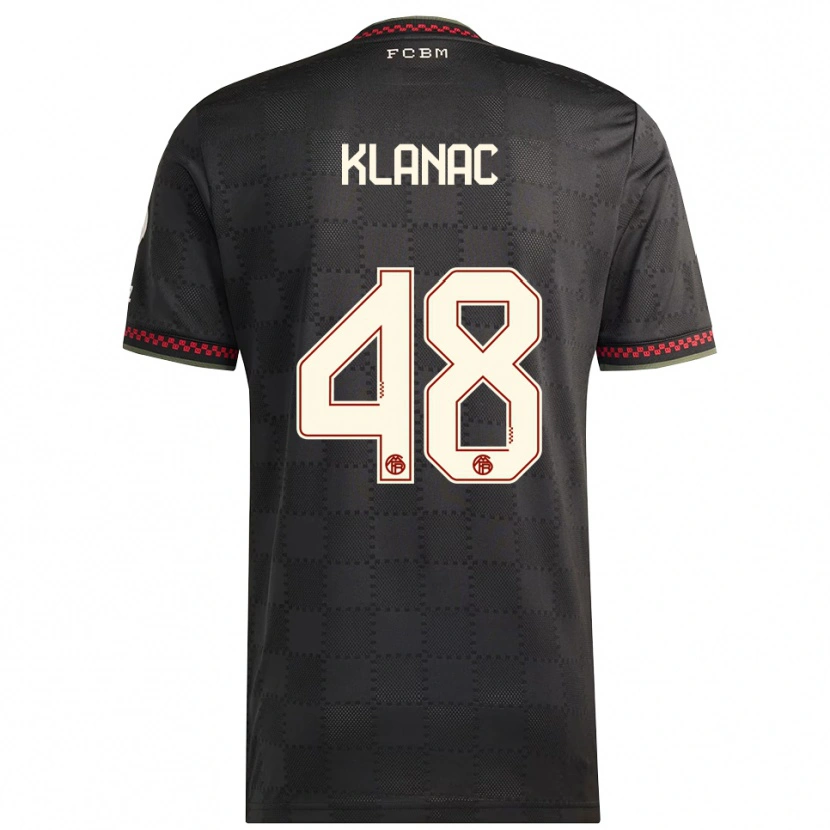 Danxen Męski Leon Klanac #48 Czarny Biały Trzeci Komplet Koszulka 2025/26 Koszulki Klubowe