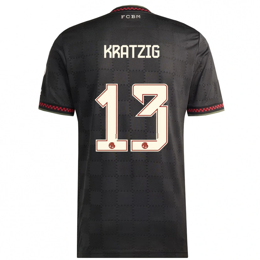 Danxen Męski Frans Kratzig #13 Czarny Biały Trzeci Komplet Koszulka 2025/26 Koszulki Klubowe