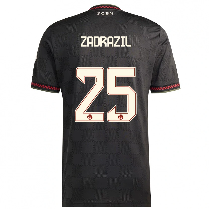 Danxen Męski Sarah Zadrazil #25 Czarny Biały Trzeci Komplet Koszulka 2025/26 Koszulki Klubowe