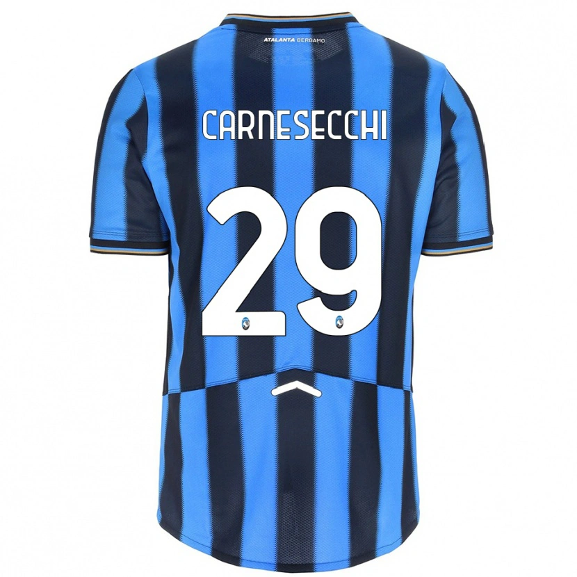 Danxen Kobiety Marco Carnesecchi #29 Błękitny Czarny Domowa Koszulka 2025/26 Koszulki Klubowe