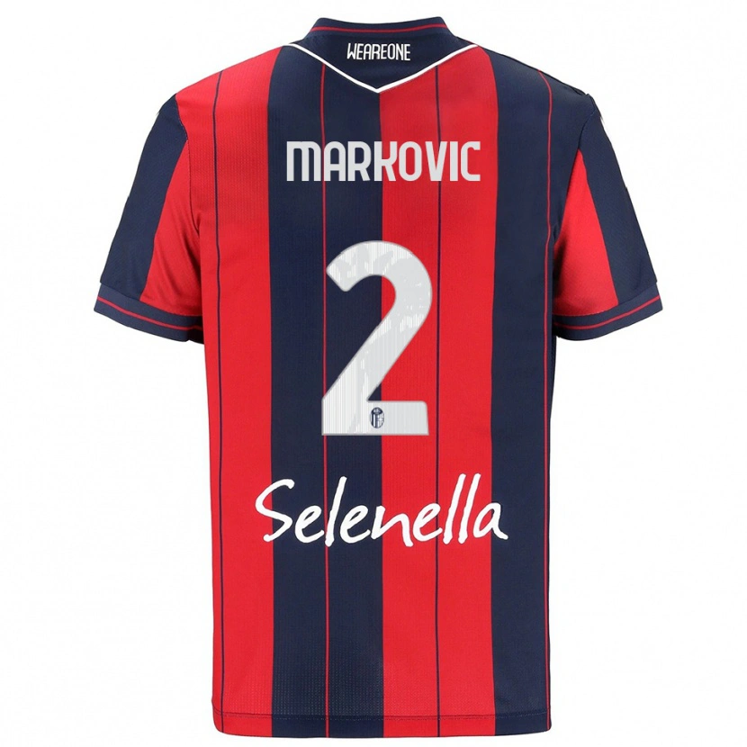 Danxen Kobiety Petar Markovic #2 Czerwony Granatowy Domowa Koszulka 2025/26 Koszulki Klubowe