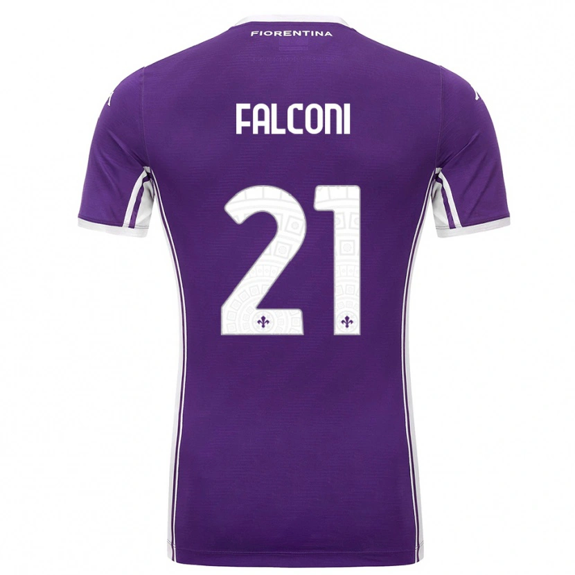 Danxen Kobiety Niccolo Falconi #21 Fioletowy Biały Domowa Koszulka 2025/26 Koszulki Klubowe