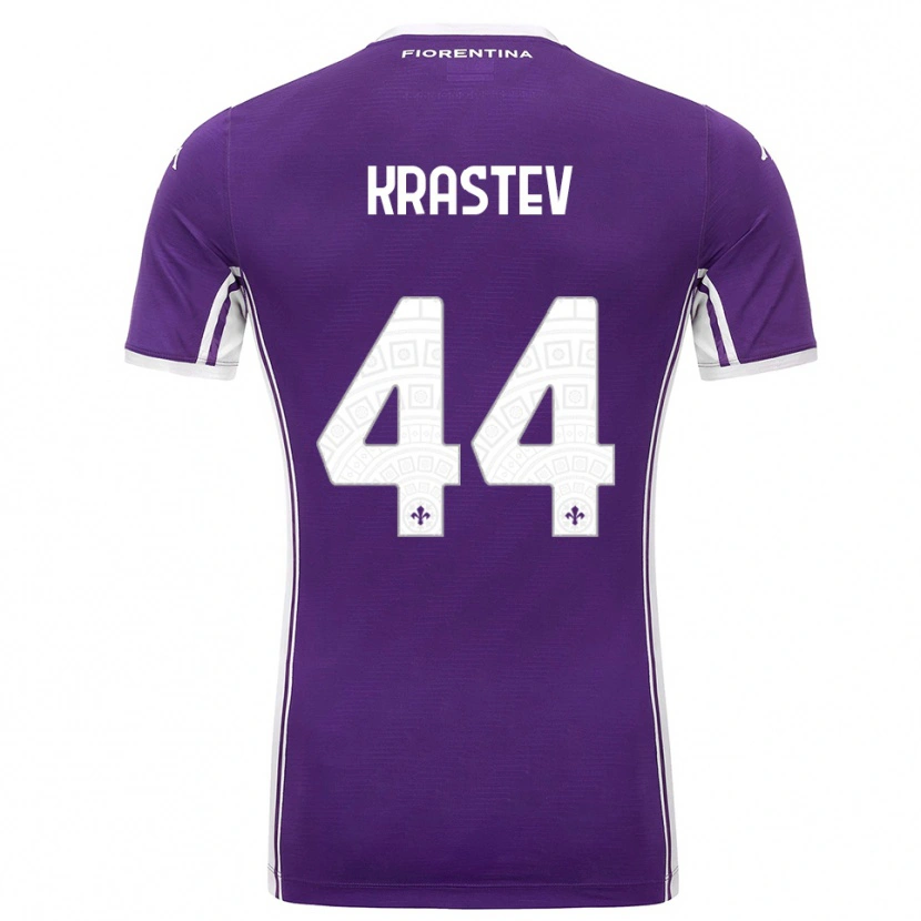 Danxen Kobiety Dimo Krastev #44 Fioletowy Biały Domowa Koszulka 2025/26 Koszulki Klubowe