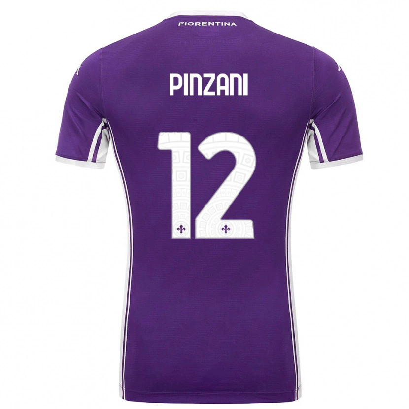Danxen Kobiety Lorenzo Pinzani #12 Fioletowy Biały Domowa Koszulka 2025/26 Koszulki Klubowe