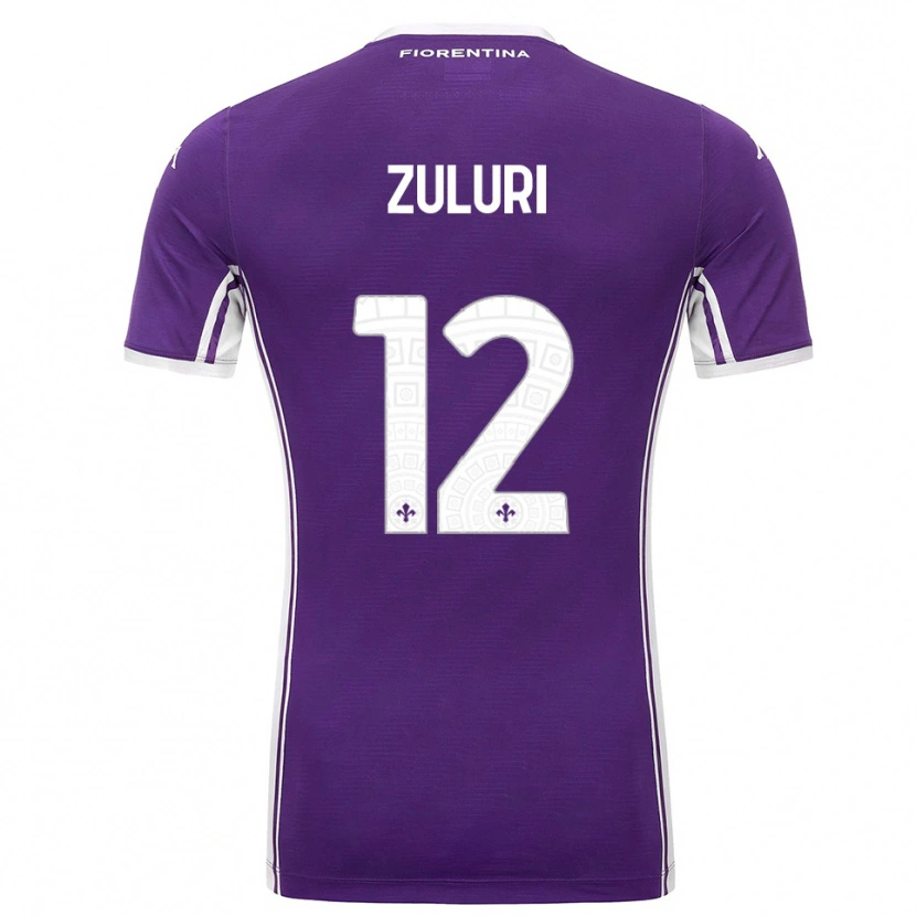 Danxen Kobiety Athena Zuluri #12 Fioletowy Biały Domowa Koszulka 2025/26 Koszulki Klubowe
