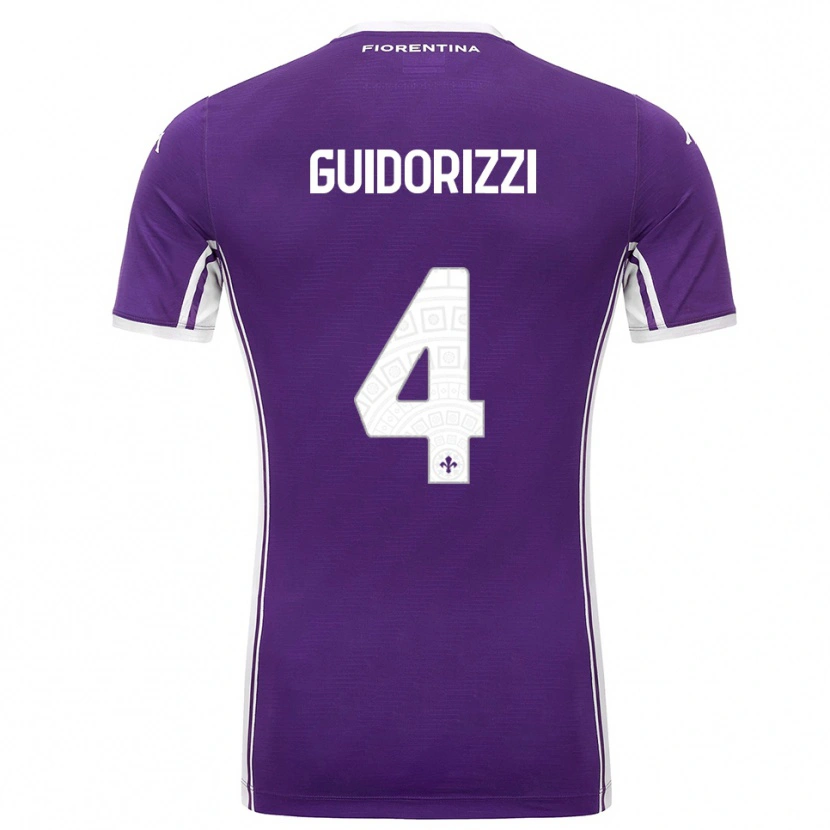 Danxen Kobiety Riccardo Guidorizzi #4 Fioletowy Biały Domowa Koszulka 2025/26 Koszulki Klubowe
