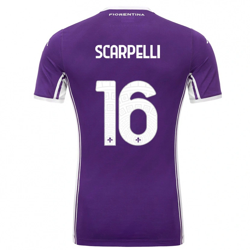 Danxen Kobiety Diego Scarpelli #16 Fioletowy Biały Domowa Koszulka 2025/26 Koszulki Klubowe