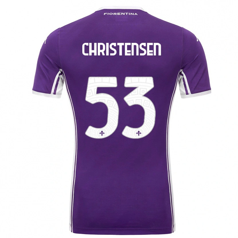 Danxen Kobiety Oliver Christensen #53 Fioletowy Biały Domowa Koszulka 2025/26 Koszulki Klubowe
