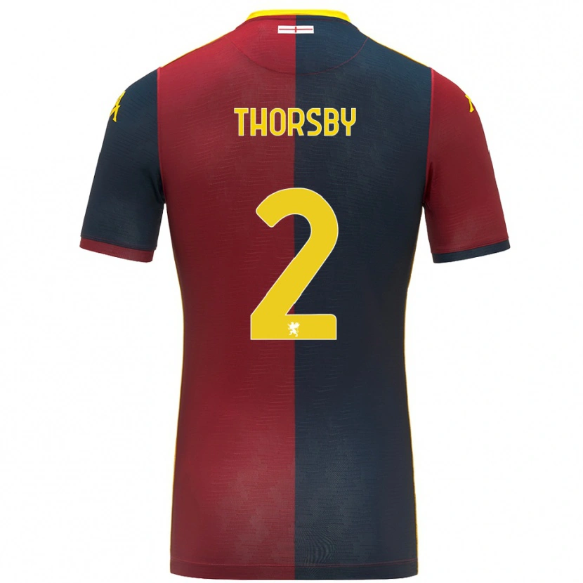 Danxen Kobiety Morten Thorsby #2 Czerwony Królewski Niebieski Domowa Koszulka 2025/26 Koszulki Klubowe
