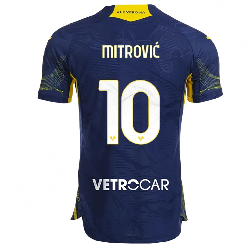 Danxen Kobiety Stefan Mitrović #10 Granatowy Żółty Domowa Koszulka 2025/26 Koszulki Klubowe