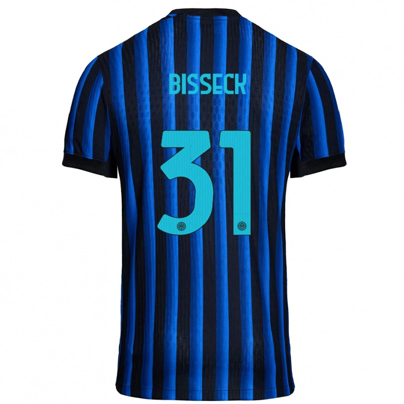 Danxen Kobiety Yann Bisseck #31 Czarny Niebieski Domowa Koszulka 2025/26 Koszulki Klubowe