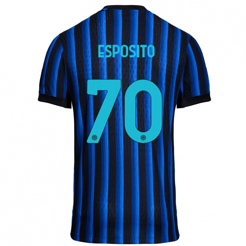 Danxen Kobiety Sebastiano Esposito #70 Czarny Niebieski Domowa Koszulka 2025/26 Koszulki Klubowe