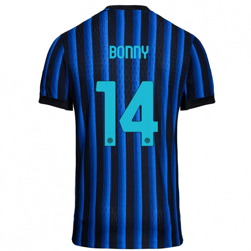 Danxen Kobiety Ange-Yoan Bonny #14 Czarny Niebieski Domowa Koszulka 2025/26 Koszulki Klubowe
