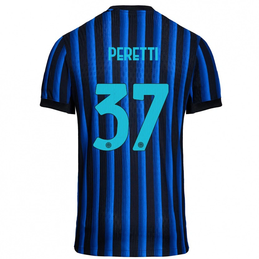 Danxen Kobiety Lorenzo Peretti #37 Czarny Niebieski Domowa Koszulka 2025/26 Koszulki Klubowe