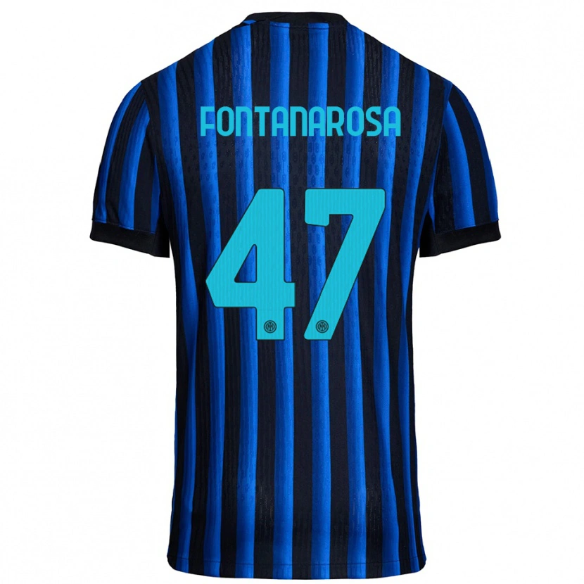 Danxen Kobiety Alessandro Fontanarosa #47 Czarny Niebieski Domowa Koszulka 2025/26 Koszulki Klubowe