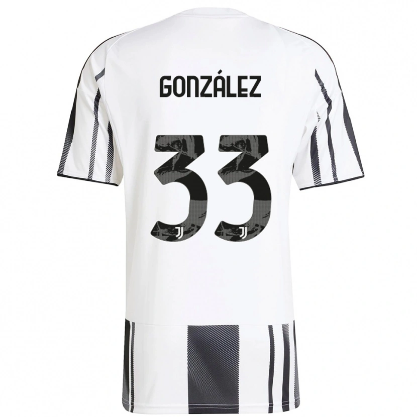 Danxen Kobiety Facundo González #33 Biały Czarny Domowa Koszulka 2025/26 Koszulki Klubowe