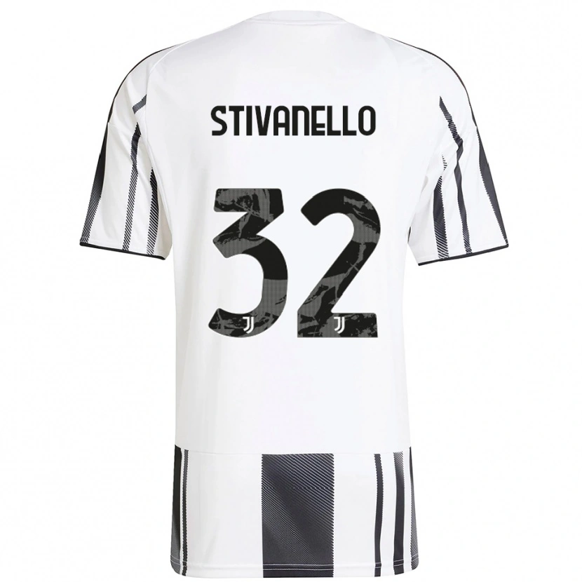 Danxen Kobiety Riccardo Stivanello #32 Biały Czarny Domowa Koszulka 2025/26 Koszulki Klubowe