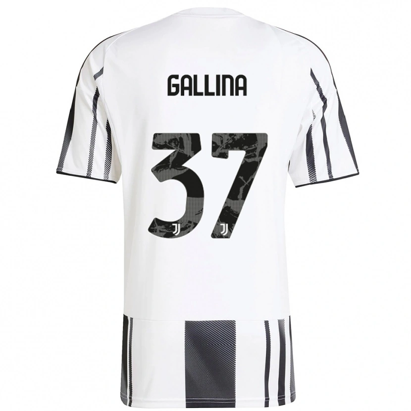 Danxen Kobiety Arianna Gallina #37 Biały Czarny Domowa Koszulka 2025/26 Koszulki Klubowe